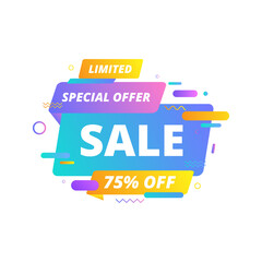 Colorful modern sale banner template design Big sale origami concept banner
