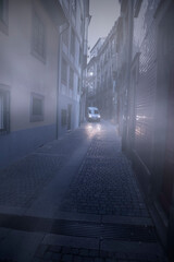 Narrow street at dawn