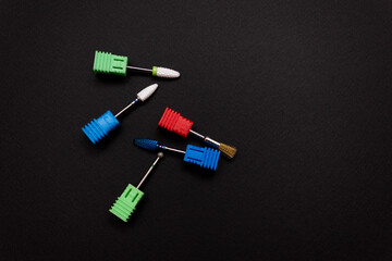 Nail tool. Cutters for hardware manicure. Accessories and nail tool. Milling cutter for manicure.