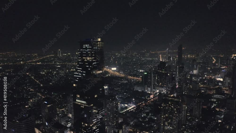 Wall mural aerial view of bangkok at night