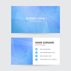 Fototapeta premium Blue geometric business card, modern design
