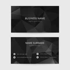 Fototapeta premium Black geometric business card, triangular design
