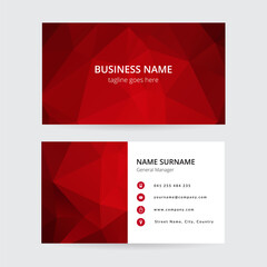 Red geometric business card template