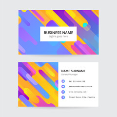 Memphis colorful business card, modern design