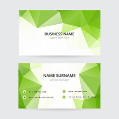 Green geometric business card, modern design