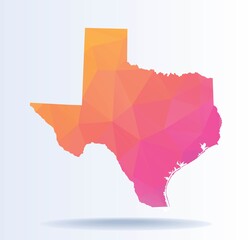 Polygonal map of Texas state