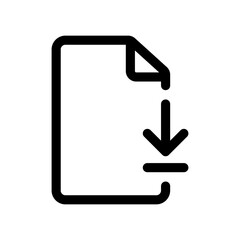Download document outline icon isolated on white background