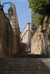 pedestrian street in medieval town