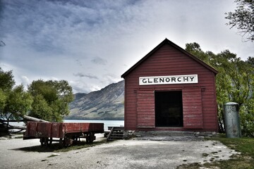 New Zealand, this well photographed icon is a historic railway shed in Glenorchy. This small town is located next to the Lake Wakatipu in Otago region.