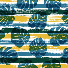 Modern monstera philodendron liana hole leaves © SunwArt