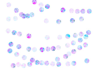 Violet paillettes confetti placer vector illustration. Luxury twinkling spangle particles holiday decor top view. New Year confetti scatter flickering background.