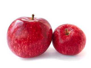 Two red apples isolated on white background