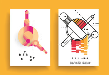 Artistic covers design. Creative colors backgrounds. Trendy futuristic design