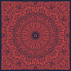 Abstract mandala background. Laced decorative floral wallpaper with circular ornament