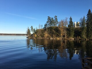 beautiful landscape park Vyborg, Russia