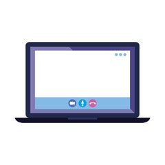 laptop with teleconference device icon