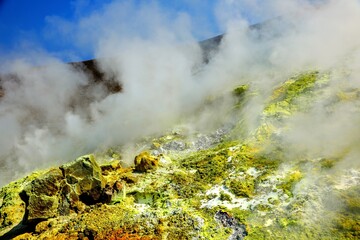 Cratère du volcan Vulcano dans les Iles Eoliennes, Sicile, Italie