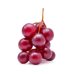 Red grapes isolated on white background.