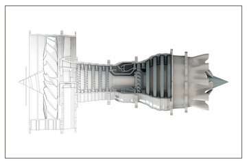 3D design of a turbine.