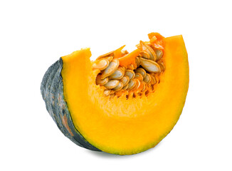 Green pumpkin isolated on white background