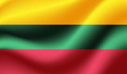 Grunge Lithuania flag. Lithuania flag with waving grunge texture. Vector background.