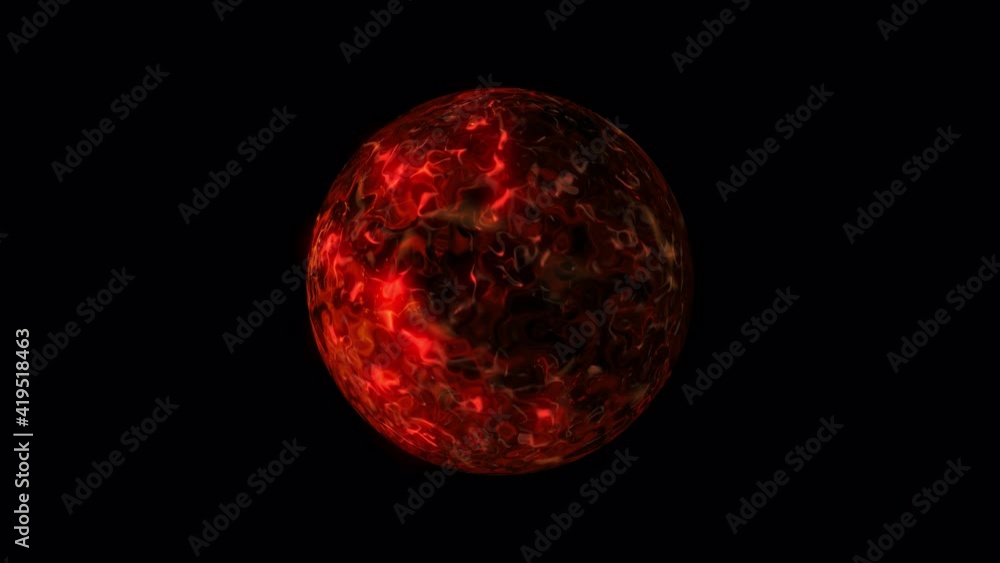 Poster abstract endless looping animation sci-fi red plasma ball isolated alpha channel using quicktime pro