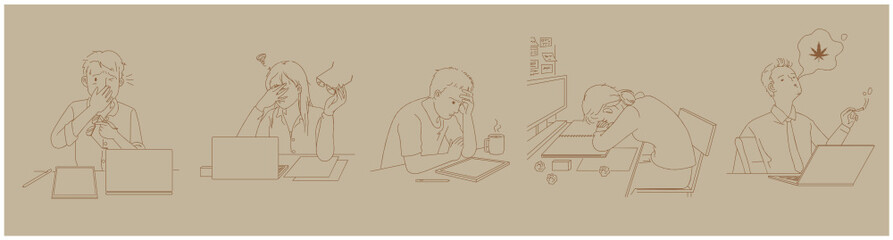 Strain set. Hand drawn style vector design illustrations.