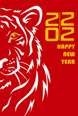 2022年　寅年　年賀状　テンプレート　素材