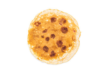 pancake isolated on white background. slapjack with cranberry cut out