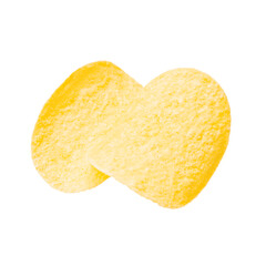 yellow potato chip isolated on white background. chip slice cut out