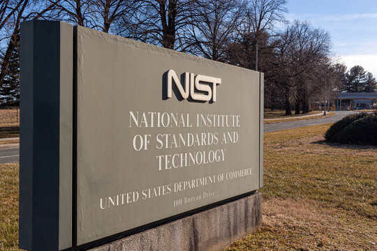 Gaithersburg, MD, USA 01-30-2021: Entrance of the Gaithersburg Campus of National Institute of Standards and Technology ( NIST ), a Physical sciences lab complex under US department of commerce.