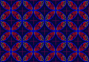 Batik painting of Java Indonesia,  with a very nice line pattern, with a very nice and exclusive distinctive color