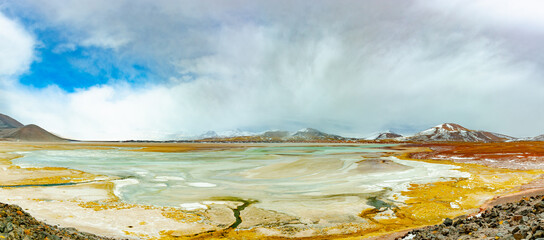 red stone, a salt lake in national park