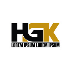 HGK letter monogram logo design vector