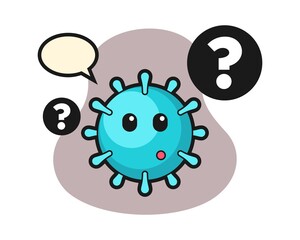 Virus cartoon with the question mark