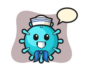 Virus cartoon as a sailor man