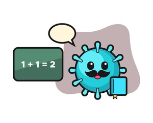 Virus cartoon as a teacher