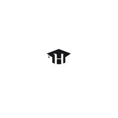letter H education logo school