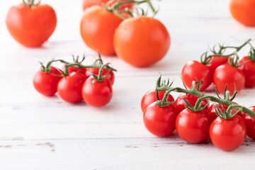 新鮮朝採り、房摘みトマト