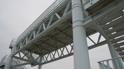 bridge in pale blue tone architecture on the beach