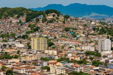 Favelas on Hills of the Suburbs of Rio de Janeiro City, Brazil