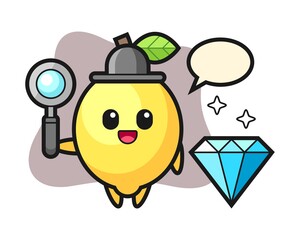 Illustration of lemon character with a diamond