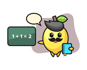 Illustration of lemon character as a teacher