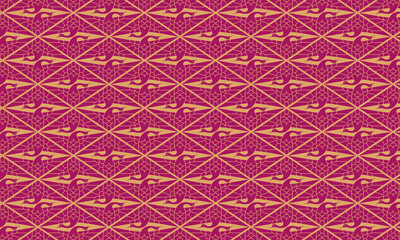 和柄素材　シームレスパターン　向い鶴菱模様　