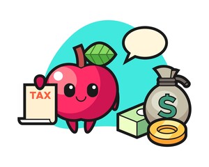 Character cartoon of apple as a accountant