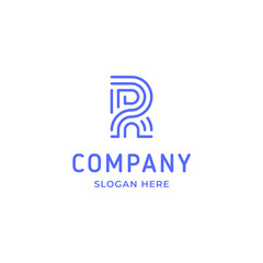 Simple and Minimalist Line Art Letter R Logo