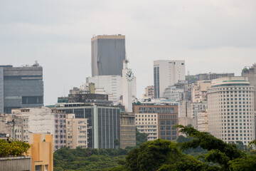 Naklejka premium top of some buildings in downtown Rio de Janeiro.