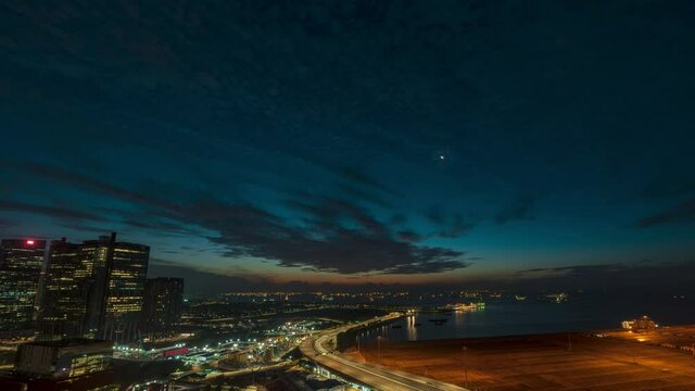 4K Time lapse Video of sunrise at Singapore and Malacca straits.