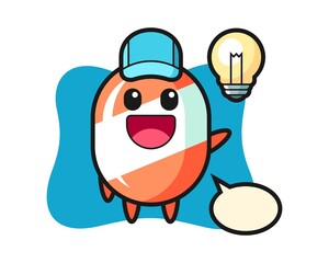 Candy character cartoon getting the idea