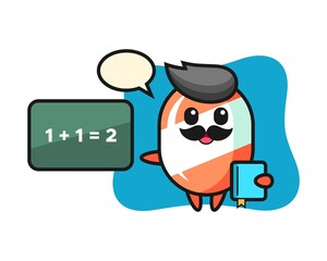 Illustration of candy character as a teacher